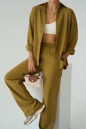 ست بالاتنه و پائین تنه سبز زنانه بافتنی LOOSH - کد 866860351