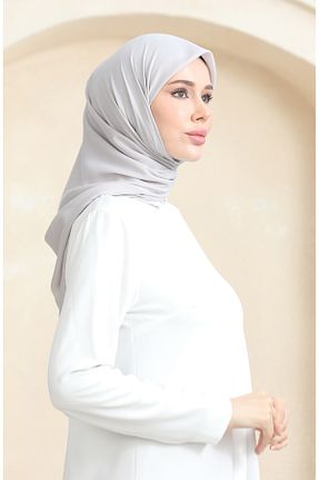 روسری طوسی پلی استر sefamerve - کد 866905248
