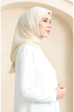 روسری بژ پلی استر sefamerve - کد 866905217