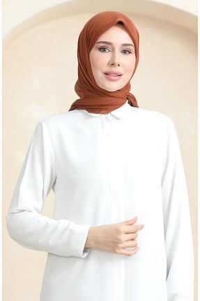 روسری قهوه ای پلی استر sefamerve - کد 866905262
