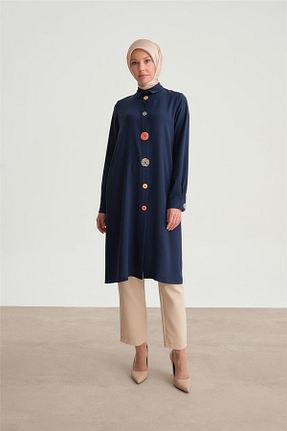 تونیک حجاب سرمه ای زنانه ویسکون Armine - کد 817916865