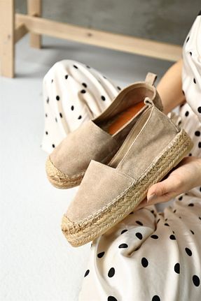 کفش کژوال بژ زنانه چرم خالص NILUFARR - کد 284274938