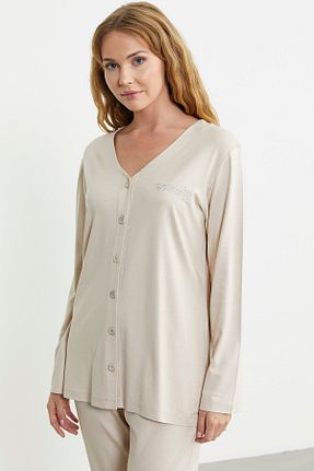 ست لباس راحتی بژ زنانه ساده Sementa - کد 866951118
