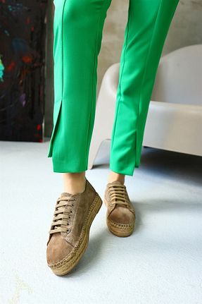 کفش کژوال قهوه ای زنانه چرم خالص NILUFARR - کد 299443699