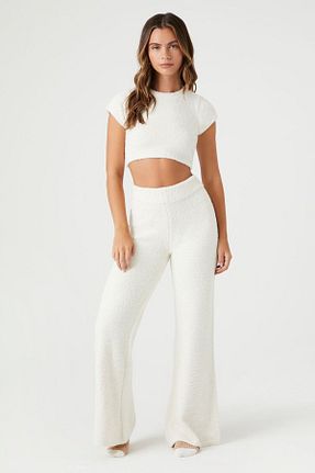 پائین تنه راحتی سفید زنانه پلی استر Forever 21 - کد 866973997