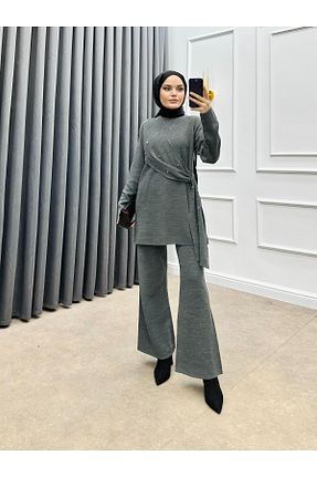ست بالاتنه و پائین تنه طوسی زنانه تریکو bezenstore - کد 867005756