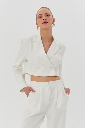 ست بالاتنه و پائین تنه سفید زنانه پلی استر Nish&Chic - کد 867007346