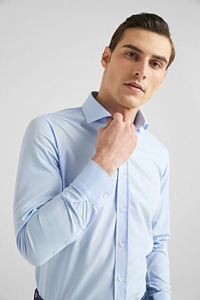 پیراهن آبی مردانه اسلیم فیت D