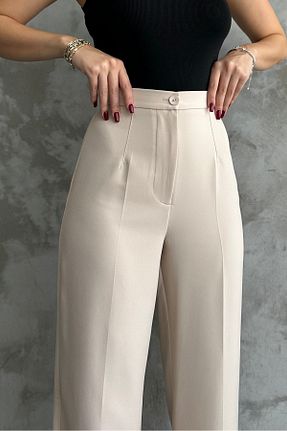 شلوار بژ زنانه بافتنی macharel jeans - کد 858120373