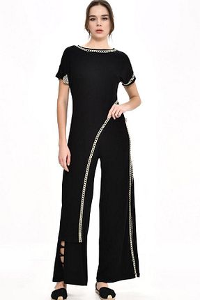 ست بالاتنه و پائین تنه مشکی زنانه تریکو DQMANE - کد 824205735