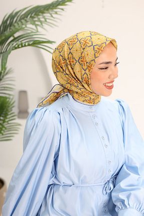 روسری بژ پنبه ای SİLKHOMEE - کد 867716927