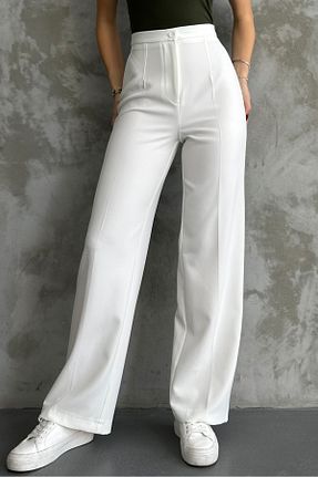 شلوار سفید زنانه بافتنی macharel jeans - کد 858120006
