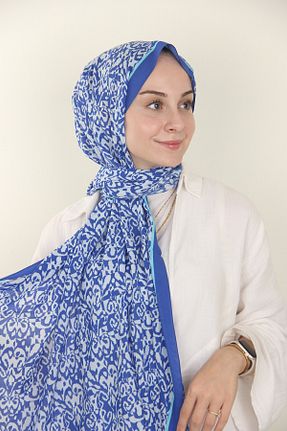 شال سرمه ای زنانه پنبه پلی استر SİLKHOMEE - کد 867724089