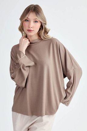 بلوز قهوه ای زنانه ساده Vitrin - کد 867075527