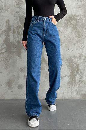 شلوار آبی زنانه پنبه ای macharel jeans - کد 867066949