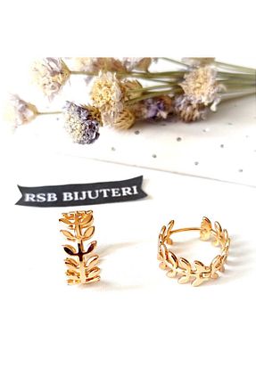 گوشواره استیل (فولاد) طلائی زنانه استیل ضد زنگ RSB Bijuteri - کد 867071755