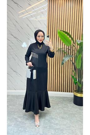 لباس مجلسی حجاب مشکی زنانه کرپ Kirazgym - کد 867066726