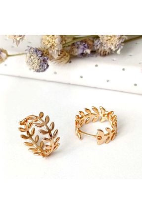 گوشواره استیل (فولاد) طلائی زنانه استیل ضد زنگ RSB Bijuteri - کد 867071755