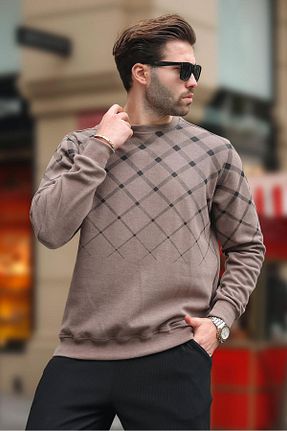 پلیور قهوه ای مردانه چاپی Madmext - کد 339436970