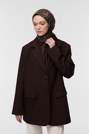 روسری قهوه ای کرپ Qef - کد 867082732