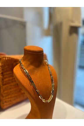 گردنبند استیل ( فولاد ) طلائی زنانه استیل (فولاد) BYFULYAGUN - کد 867098434