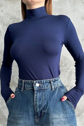 بلوز سرمه ای زنانه ساده macharel jeans - کد 867078530