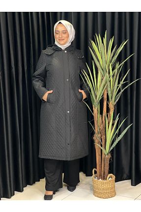 کاپشن حجاب مشکی زنانه پلی استر Butik büyük beden - کد 867083102