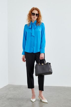 بلوز فیروزه ای زنانه ساده Zühre - کد 834175405