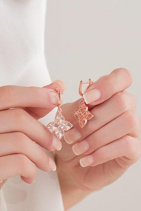 گوشواره نقره صورتی زنانه 925 عیار Tmt Silver - کد 867100887