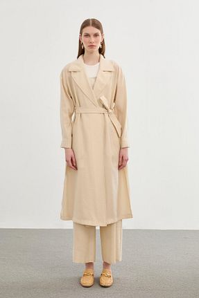 کلاه و ابایا بژ زنانه بافتنی Zühre - کد 822749650