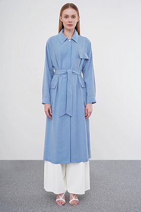 کلاه و ابایا آبی زنانه بافتنی Zühre - کد 849081074