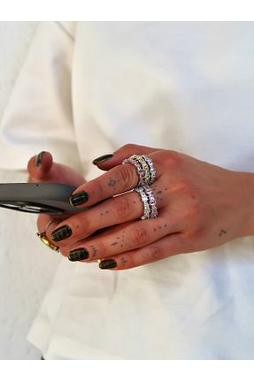 انگشتر استیل (فولاد) سفید زنانه رودیوم Roosvel - کد 836524632