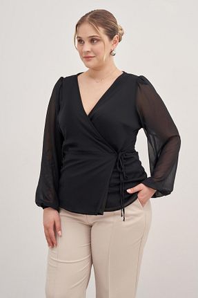 بلوز مشکی زنانه ساده Myline - کد 819092191