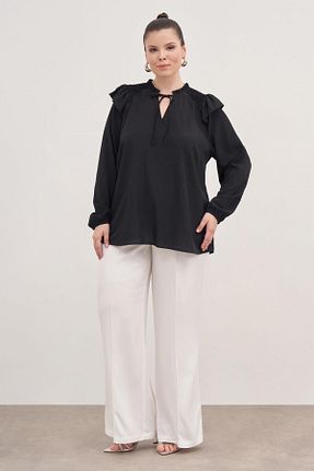 بلوز مشکی زنانه ساده Myline - کد 867122790