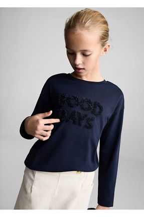 تیشرت سرمه ای بچه گانه رگولار MANGO Kids - کد 855639970