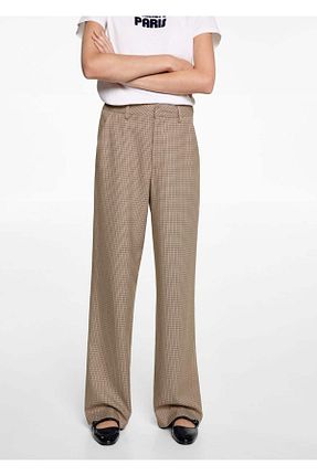 شلوار بژ زنانه الاستین MANGO Teen - کد 856998154