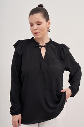 بلوز مشکی زنانه ساده Myline - کد 867122790