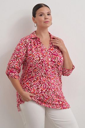 بلوز صورتی زنانه ساده Myline - کد 867122800