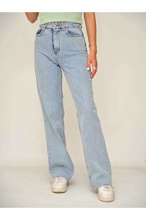 شلوار جین آبی زنانه پاچه پهن Bella denim - کد 867140699