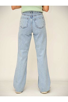 شلوار جین آبی زنانه پاچه پهن Bella denim - کد 867140699