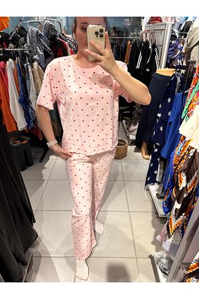 ست لباس راحتی صورتی زنانه Puantiyeli mor butik - کد 867157675