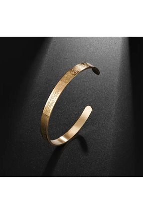 دستبند استیل (فولاد) طلائی مردانه استیل ضد زنگ Mansura - کد 867155887