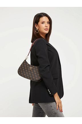 کیف دوشی بژ زنانه چرم مصنوعی Guess - کد 756787551
