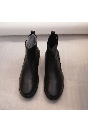 بوت / نیم بوت مشکی مردانه چرم خالص Butik Tülin - کد 867255226