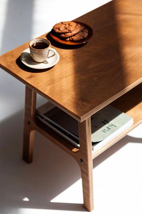 میز جلو مبلی بژ چوب Woodesk - کد 867608029