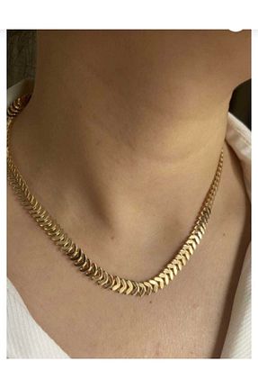 گردنبند استیل ( فولاد ) طلائی زنانه پوشش لاکی BERS AKSESUAR - کد 195249494