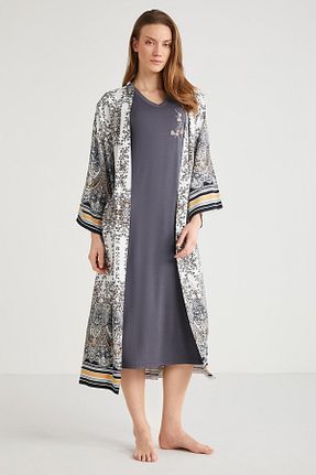 ربدوشام طوسی زنانه Penye Mood - کد 867342121