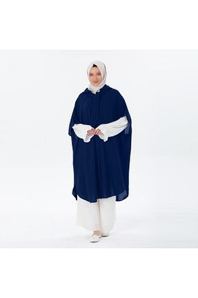 پانچو حجاب سرمه ای زنانه پنبه ای VALENS BOUTİQUE - کد 867341465