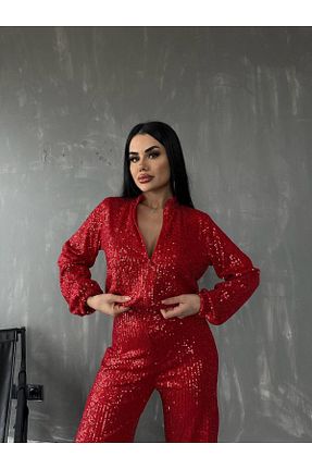 ست بالاتنه و پائین تنه قرمز زنانه رگولار bymaestro woman - کد 867326619