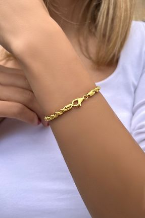 دستبند طلا طلائی زنانه 14 عیار Altınaşkı - کد 867342845